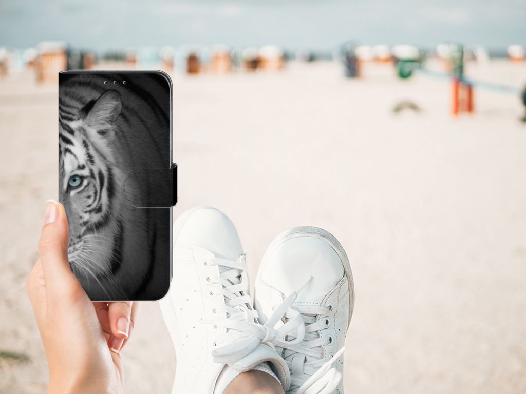 Samsung Galaxy M10 Telefoonhoesje met Pasjes Tijger