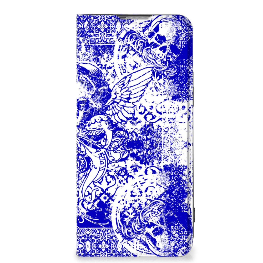 Mobiel BookCase OnePlus Nord 2T Angel Skull Blauw - B2C Telecom