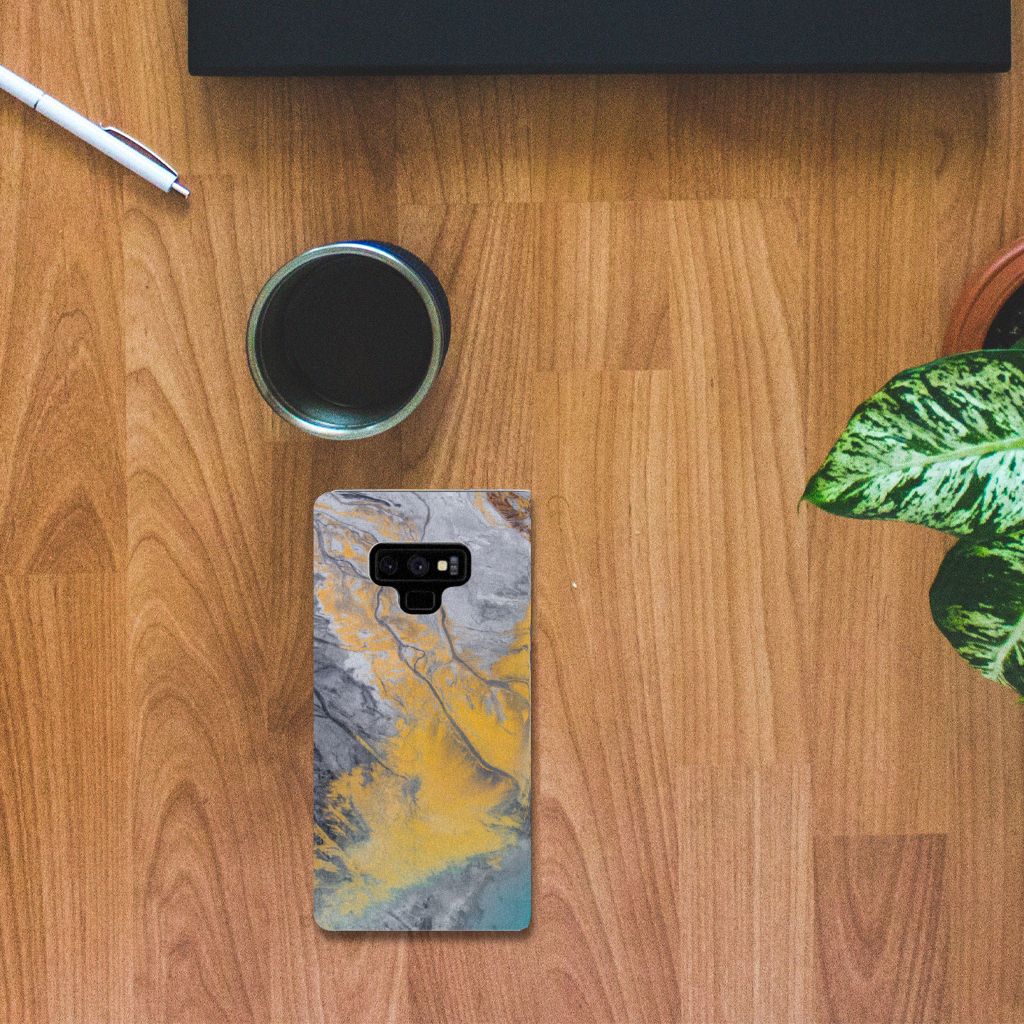 Samsung Galaxy Note 9 Standcase Marble Blue Gold