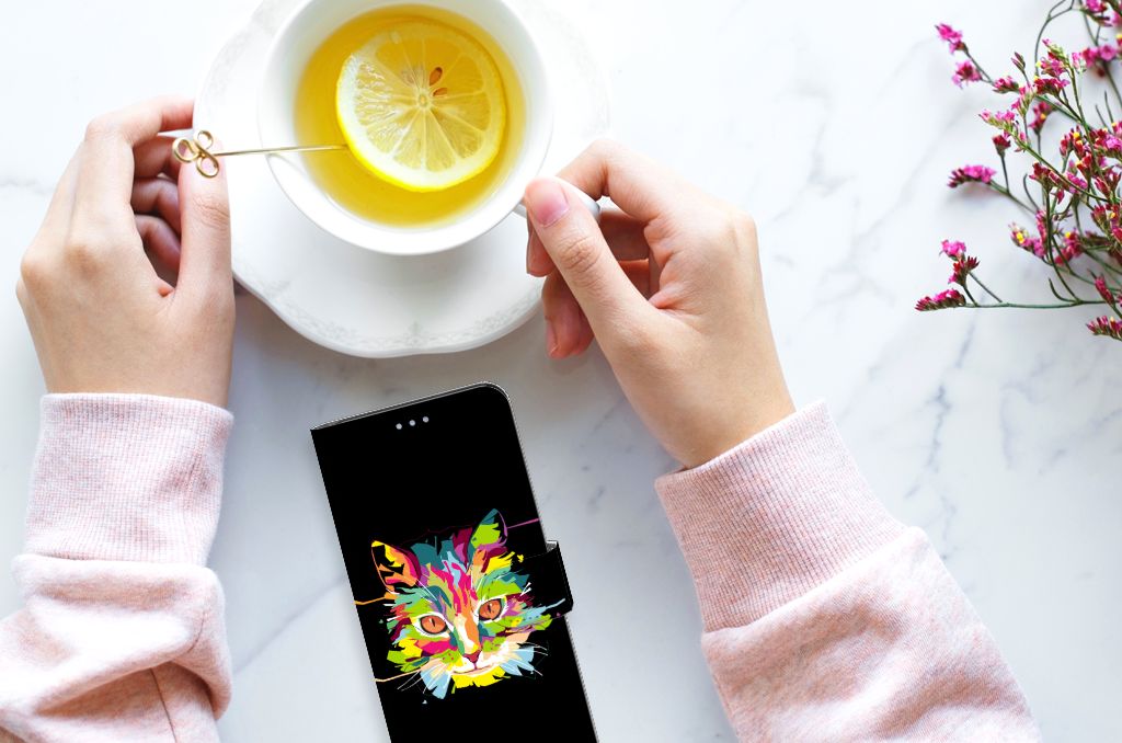OnePlus Nord 2T Leuk Hoesje Cat Color