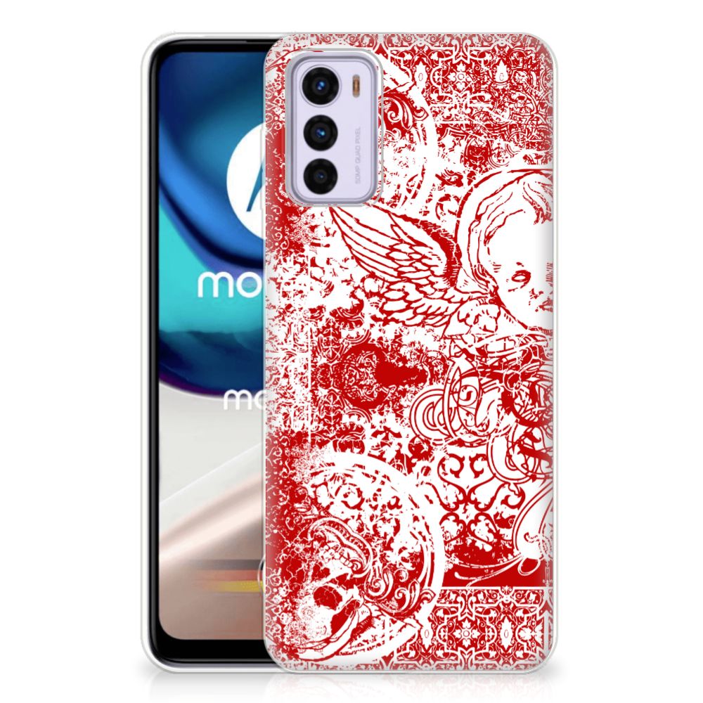 Silicone Back Case Motorola Moto G42 Angel Skull Rood