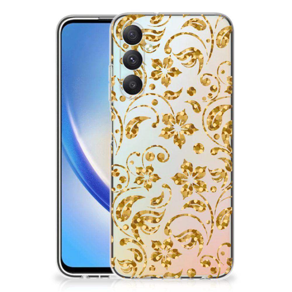 Samsung Galaxy A05S TPU Case Gouden Bloemen