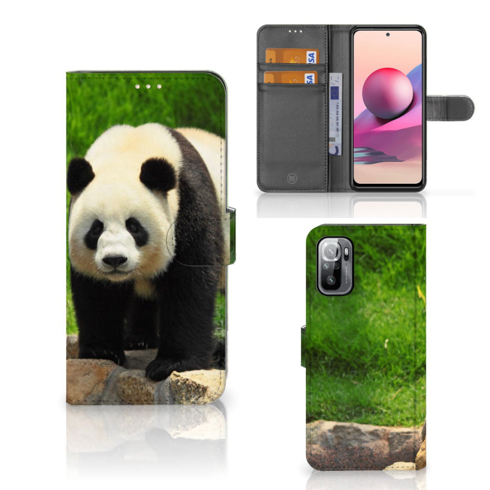 Xiaomi Redmi Note 10/10T 5G | Poco M3 Pro Telefoonhoesje met Pasjes Panda