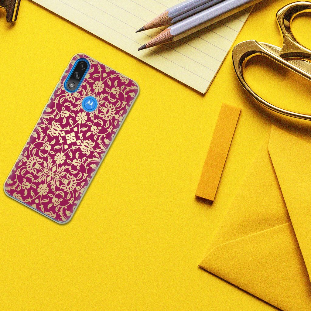 Siliconen Hoesje Motorola Moto E7/E7i Power Barok Pink B2C Telecom