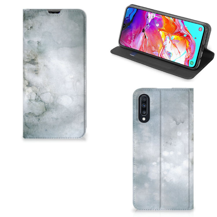Bookcase Samsung Galaxy A70 Painting Grey