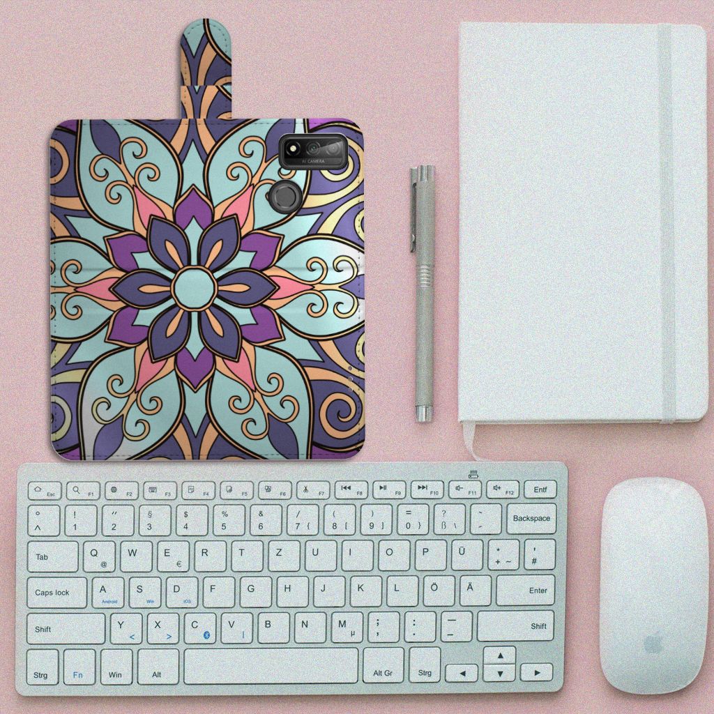 Huawei P Smart 2020 Hoesje Purple Flower