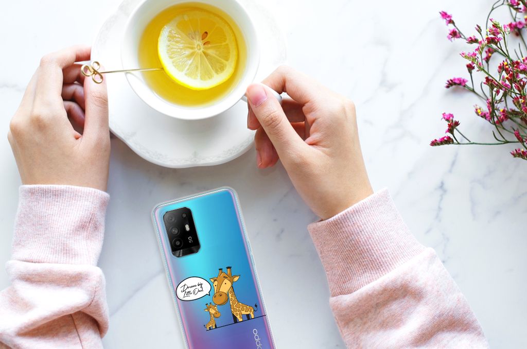 OPPO A94 5G | Reno5 Z Telefoonhoesje met Naam Giraffe B2C Telecom