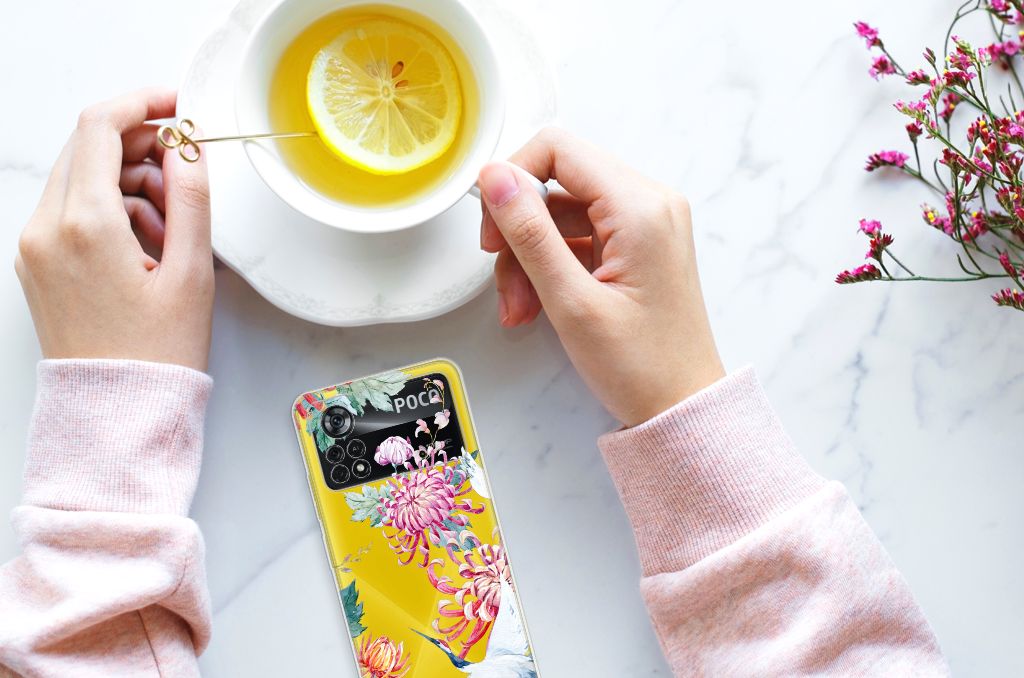 Xiaomi Poco X4 Pro 5G TPU Hoesje Bird Flowers B2C Telecom