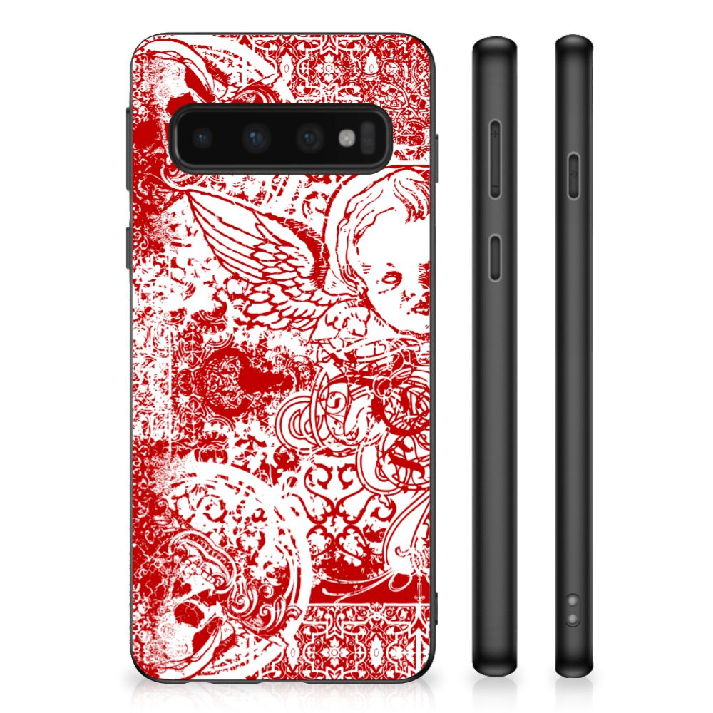 Mobiel Case Samsung Galaxy S10 Angel Skull Rood