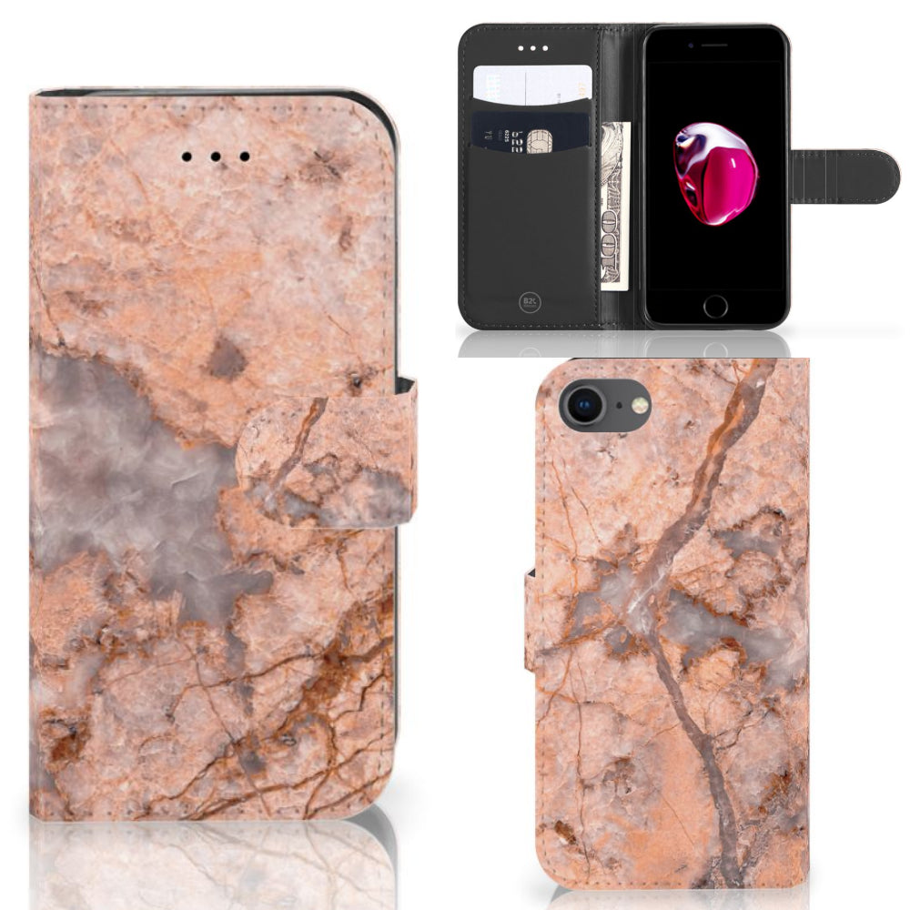 iPhone 7 | 8 | SE (2020) | SE (2022) Bookcase Marmer Oranje