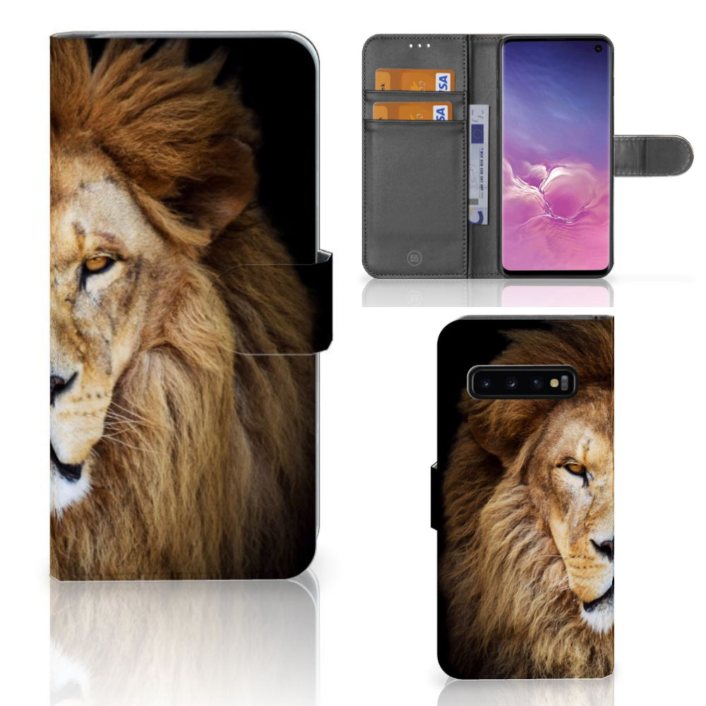 Samsung Galaxy S10 Telefoonhoesje met Pasjes Leeuw
