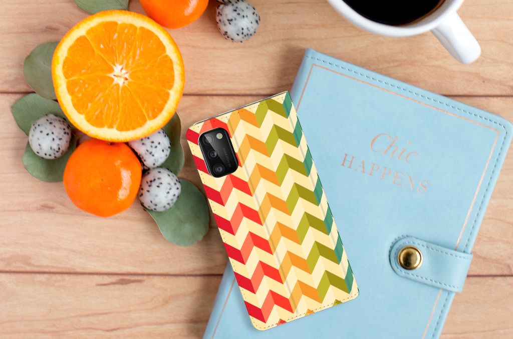 Samsung Galaxy A41 Hoesje met Magneet Zigzag Multi Color - B2C Telecom
