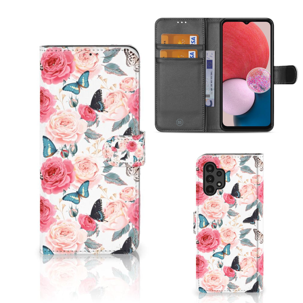 Samsung Galaxy A13 (4G) Hoesje Butterfly Roses