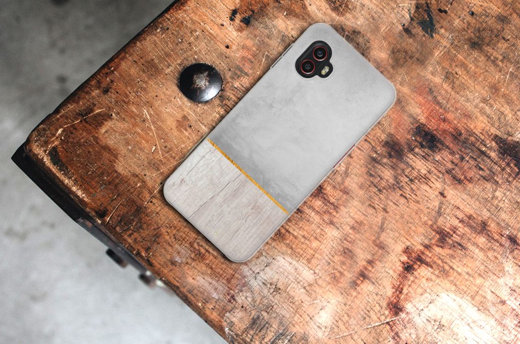 Samsung Galaxy Xcover 6 Pro Bumper Hoesje Wood Concrete B2C Telecom