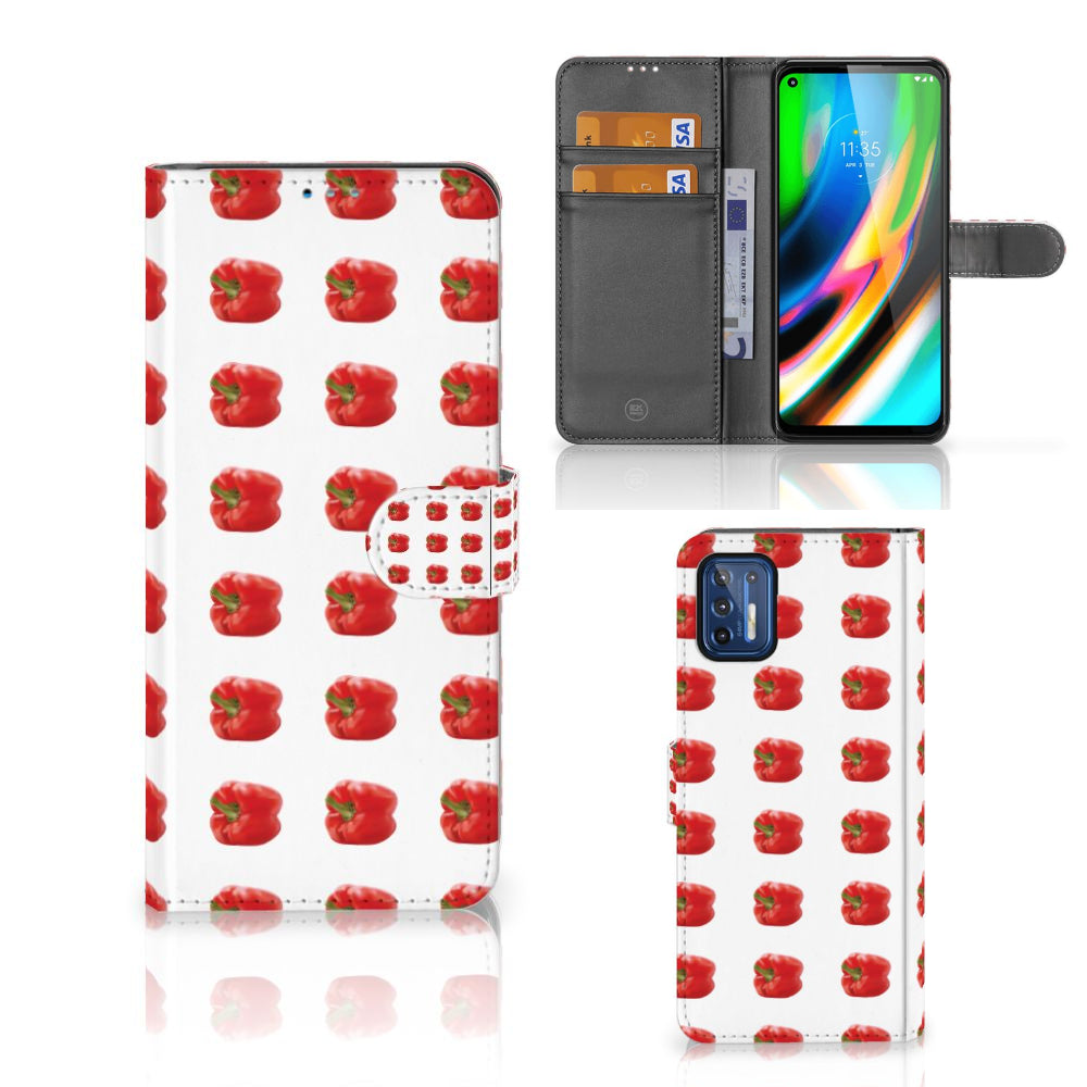 Motorola Moto G9 Plus Book Cover Paprika Red