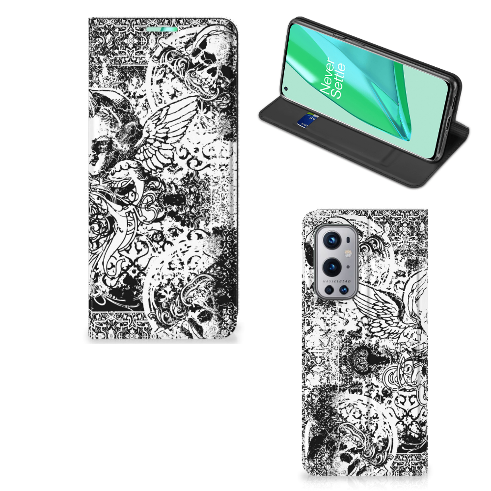 Mobiel BookCase OnePlus 9 Pro Skulls Angel - B2C Telecom
