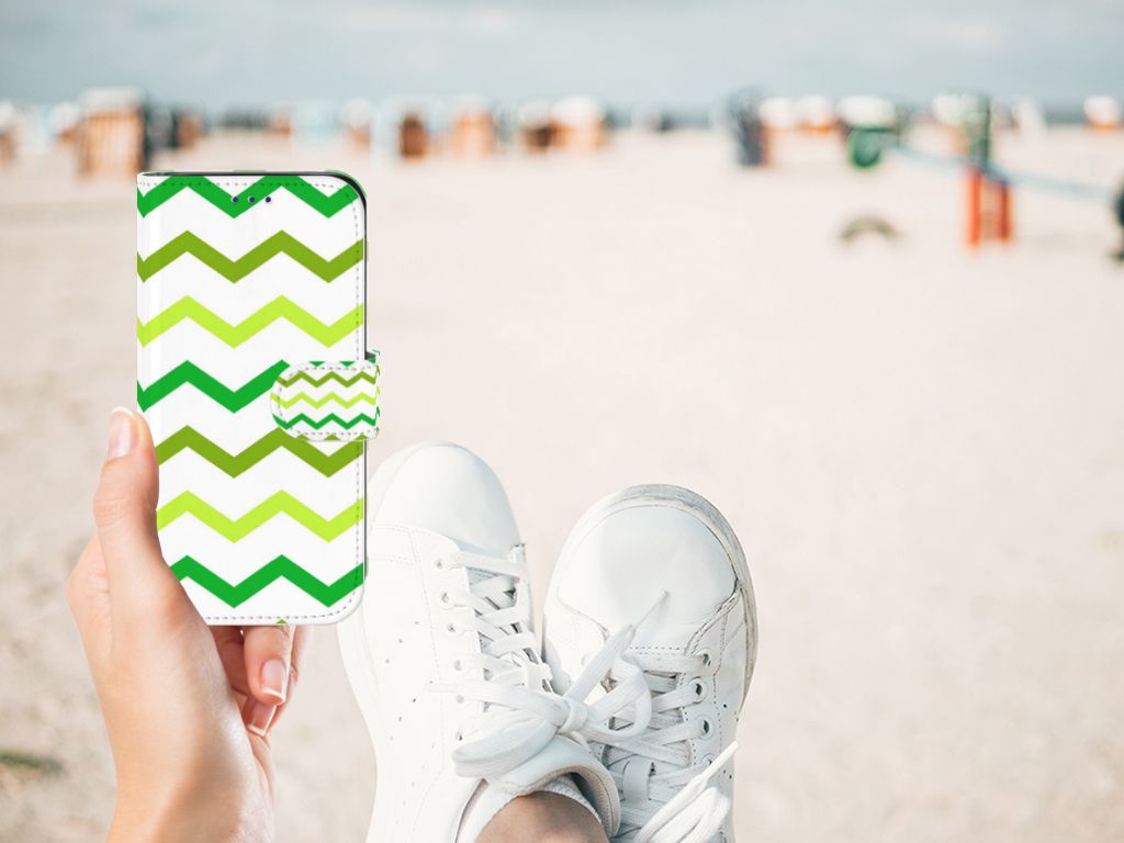 Samsung Galaxy S10e Telefoon Hoesje Zigzag Groen
