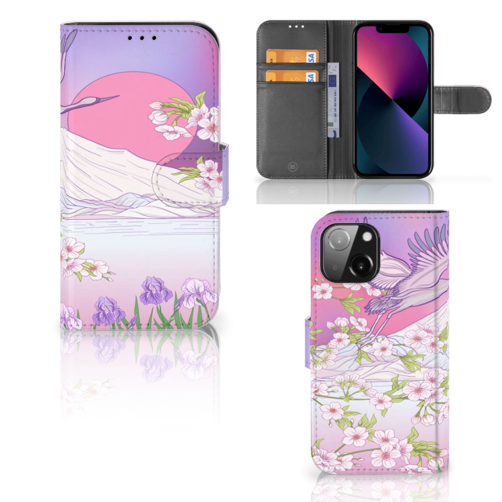 iPhone 13 Mini Telefoonhoesje met Pasjes Bird Flying