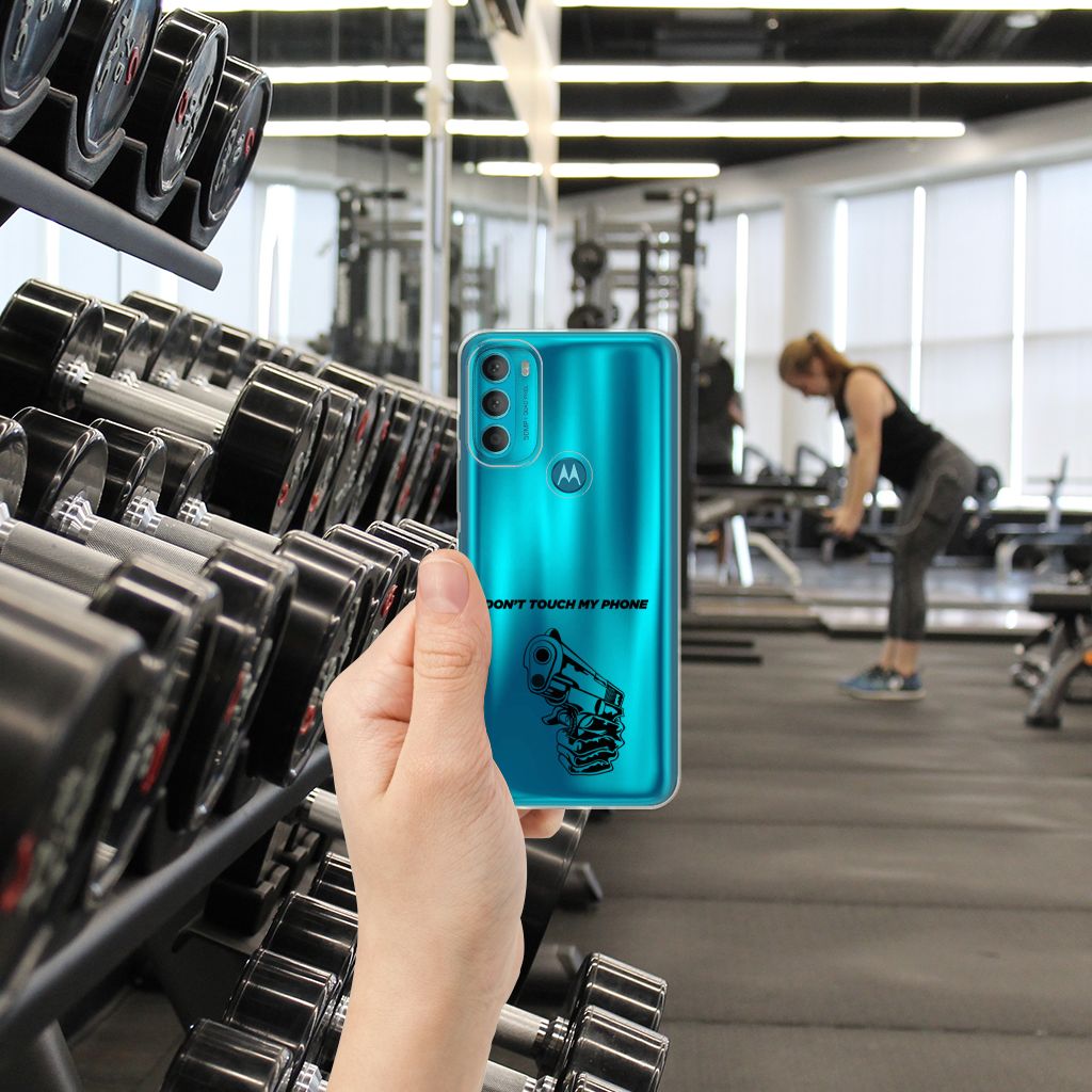 Motorola Moto G71 5G Silicone-hoesje Gun Don't Touch My Phone B2C Telecom
