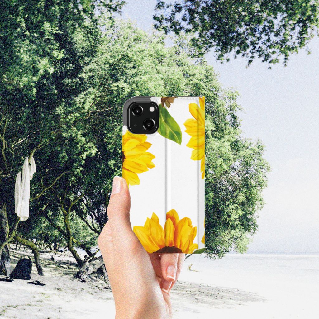 Smart Cover voor iPhone 13 Zonnebloemen