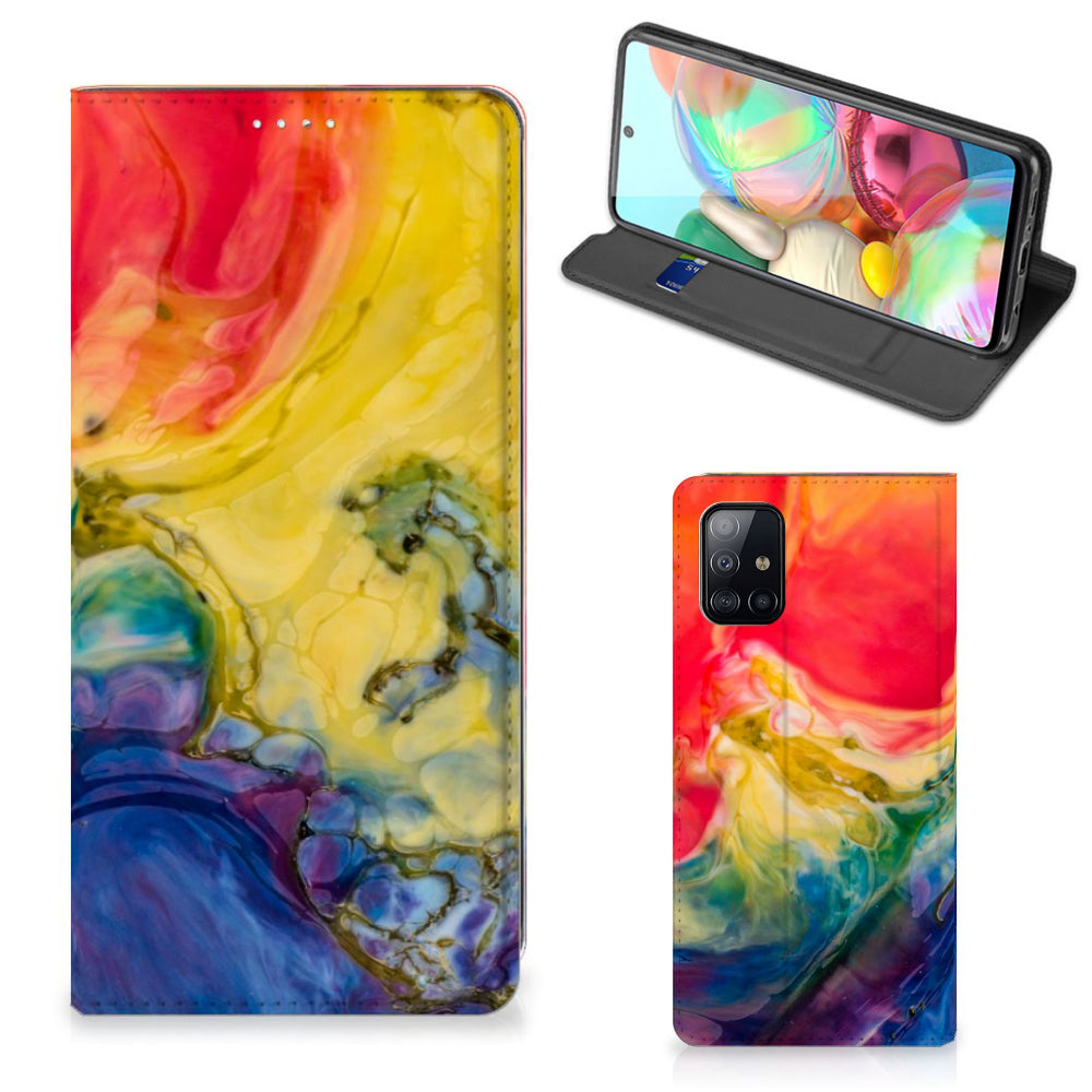 Bookcase Samsung Galaxy A71 Watercolor Dark