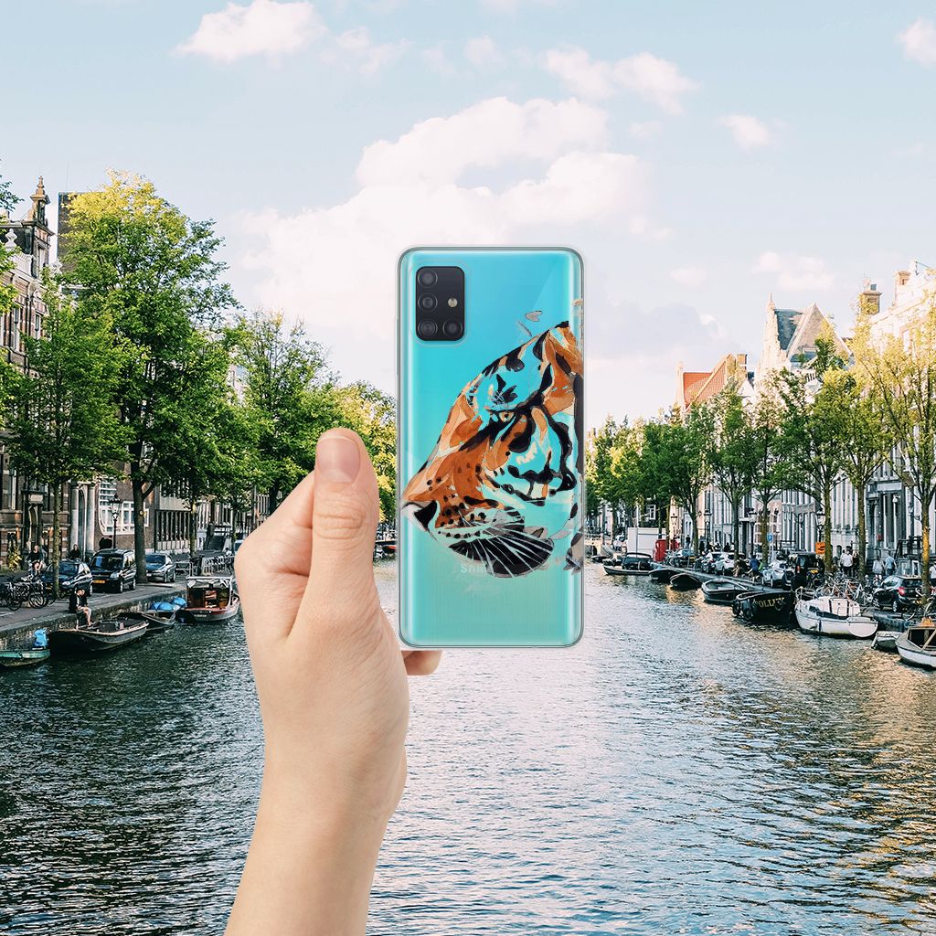 Hoesje maken Samsung Galaxy A51 Watercolor Tiger B2C Telecom