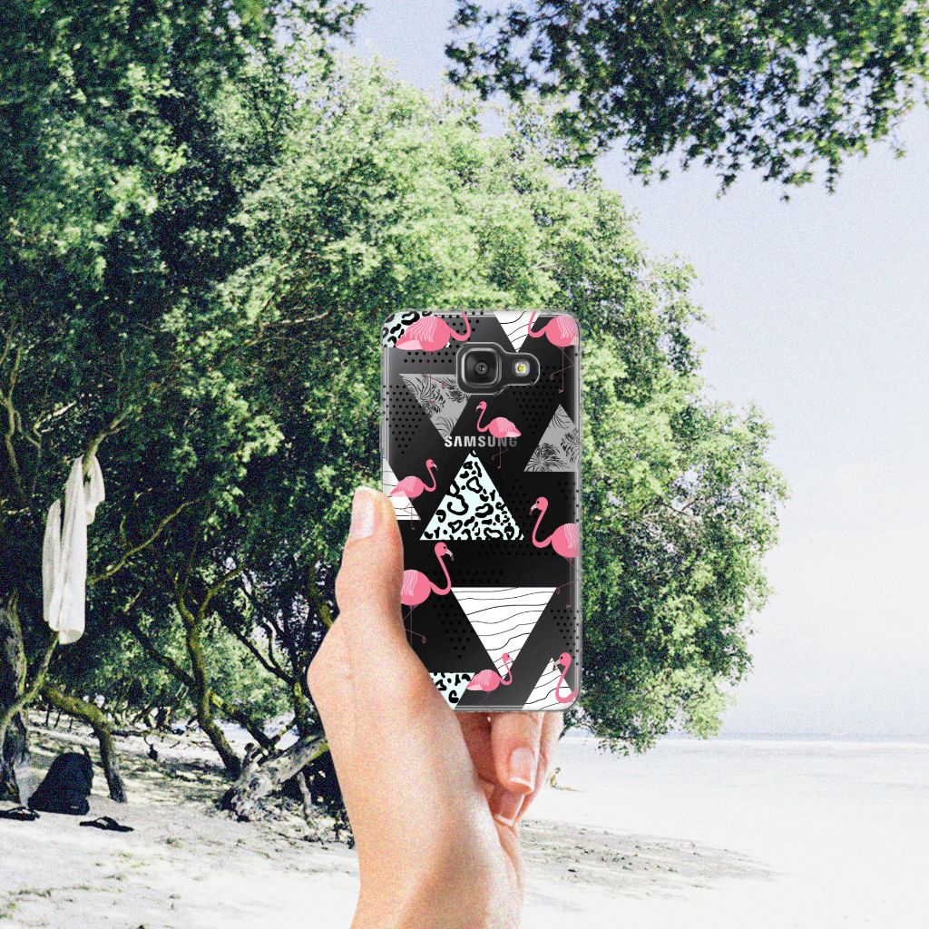 Samsung Galaxy A3 2016 TPU Hoesje Flamingo Triangle
