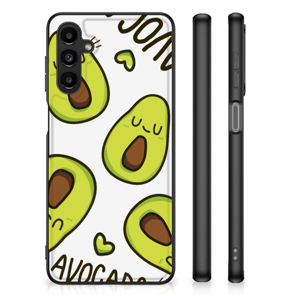 Samsung Galaxy A14 5G Hoesje Avocado Singing met schattige avocado-illustraties in verschillende posities.
