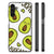 Samsung Galaxy A14 5G Hoesje Avocado Singing met schattige avocado-illustraties in verschillende posities.
