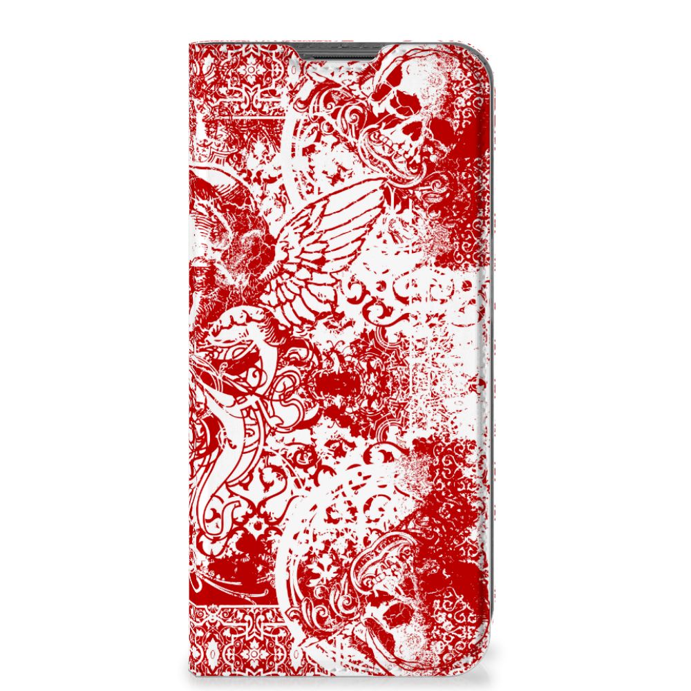 Mobiel BookCase Nokia G11 | G21 Angel Skull Rood - B2C Telecom