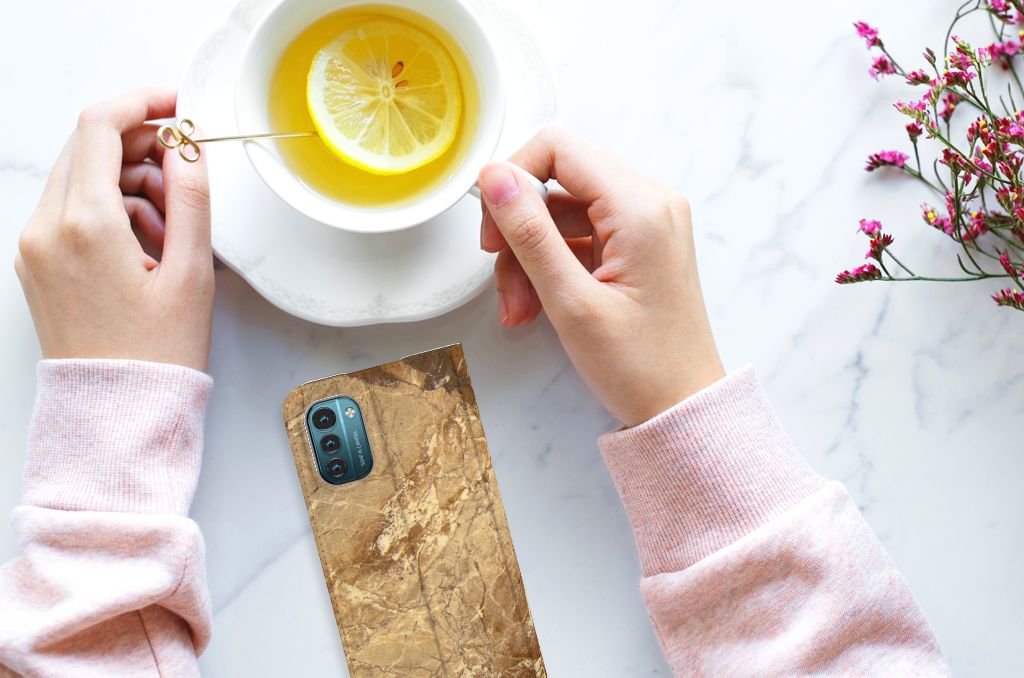 Nokia G11 | G21 Standcase Marmer Creme - B2C Telecom