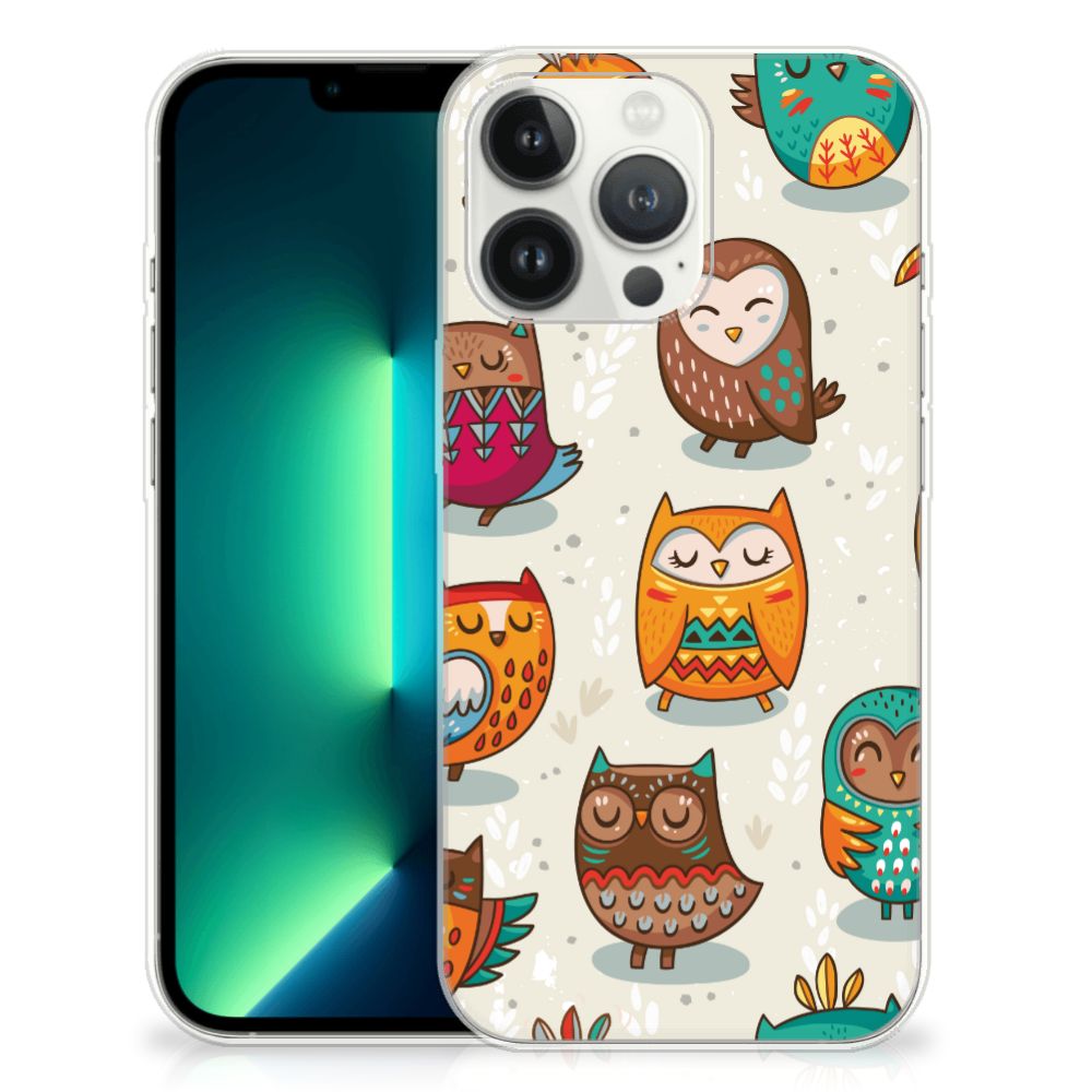 iPhone 13 Pro Max TPU Hoesje Vrolijke Uilen