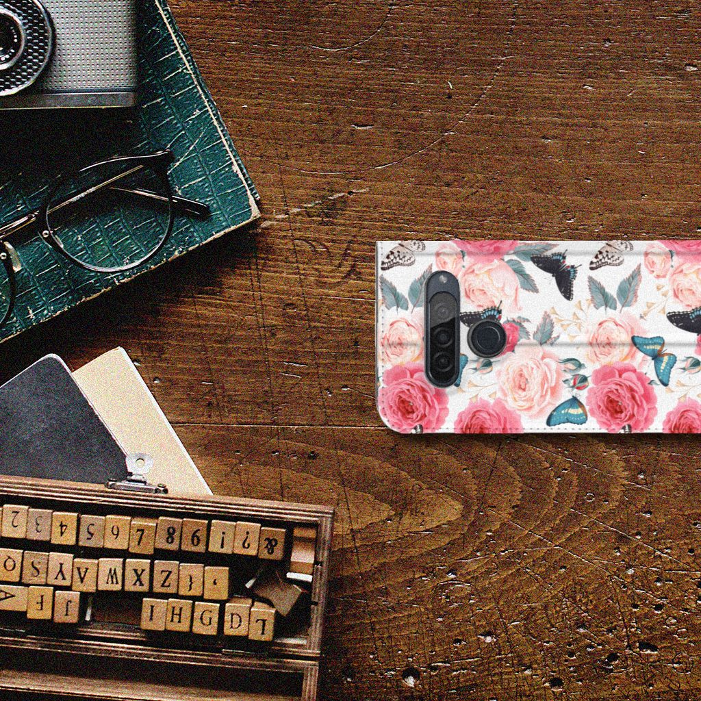 LG G8s Thinq Smart Cover Butterfly Roses - B2C Telecom