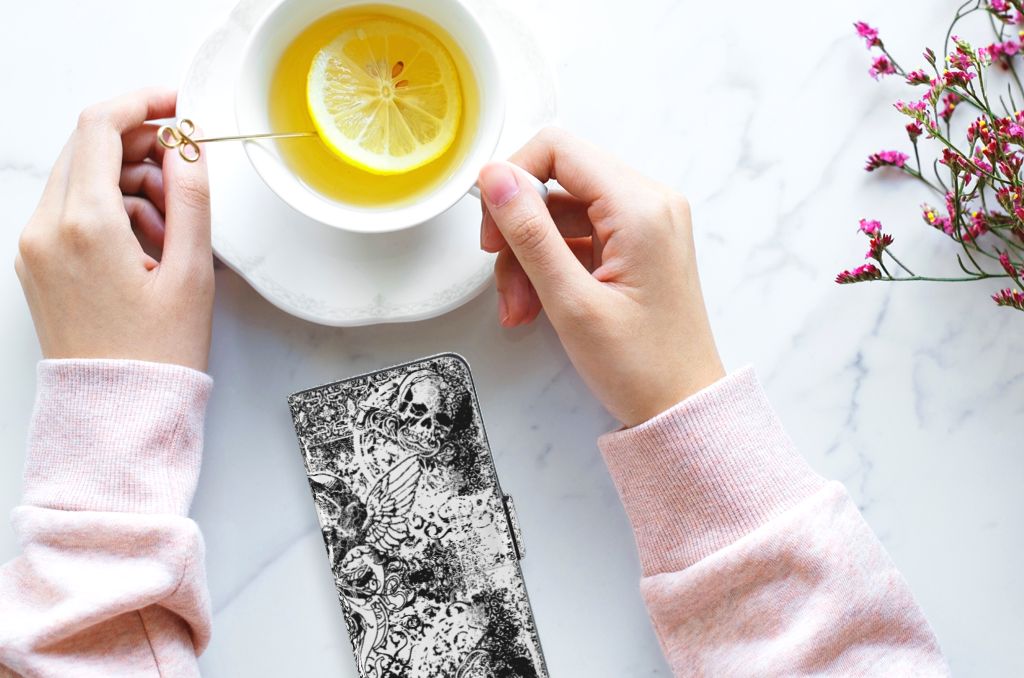 Telefoonhoesje met Naam Alcatel 1S 2020 Skulls Angel