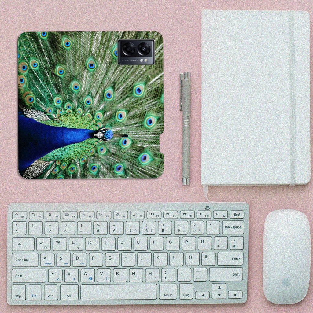 OPPO A77 5G | A57 5G Hoesje maken Pauw - B2C Telecom