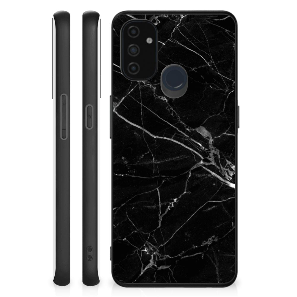 OnePlus Nord N100 Marmeren Print Telefoonhoesje Marmer Zwart - Origineel Cadeau Vader B2C Telecom