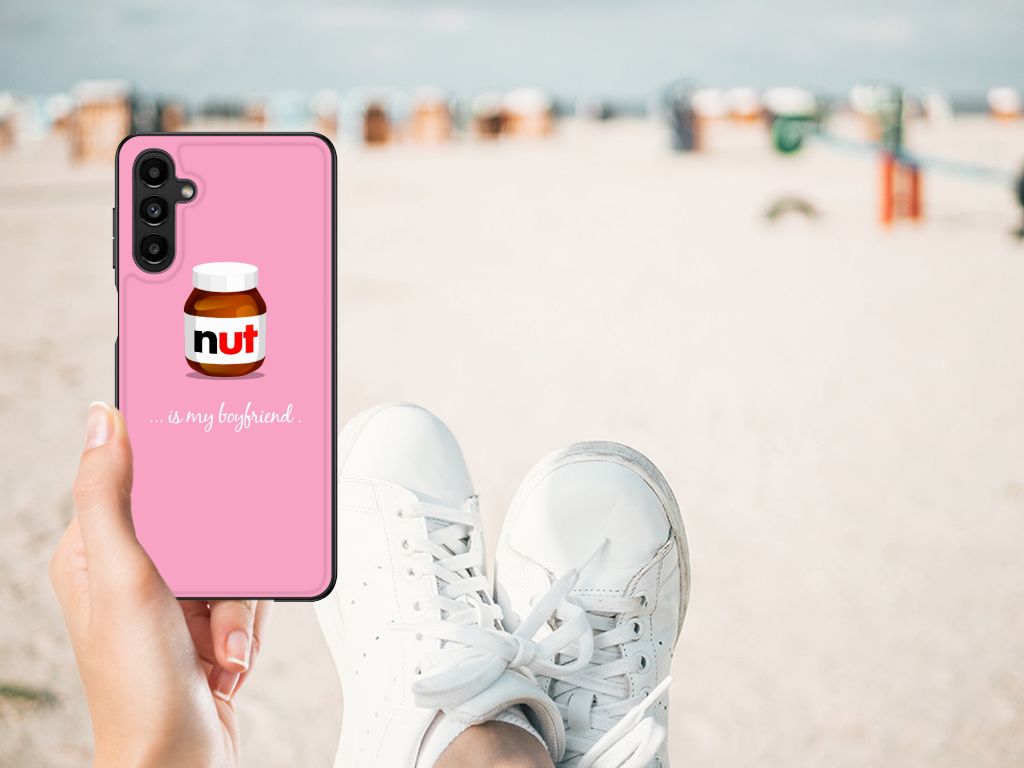 Samsung Galaxy A14 5G Back Cover Hoesje Nut Boyfriend met voedselprint op een strand