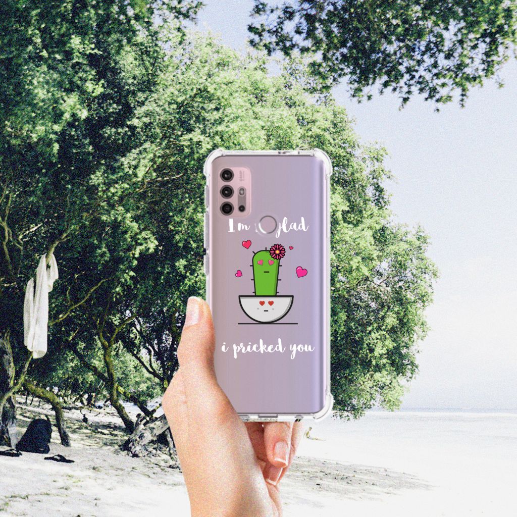 Motorola Moto G30 | G20 | G10 Stevig Bumper Hoesje Cactus Glad B2C Telecom
