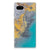 Google Pixel 6A TPU Siliconen Hoesje Marble Blue Gold