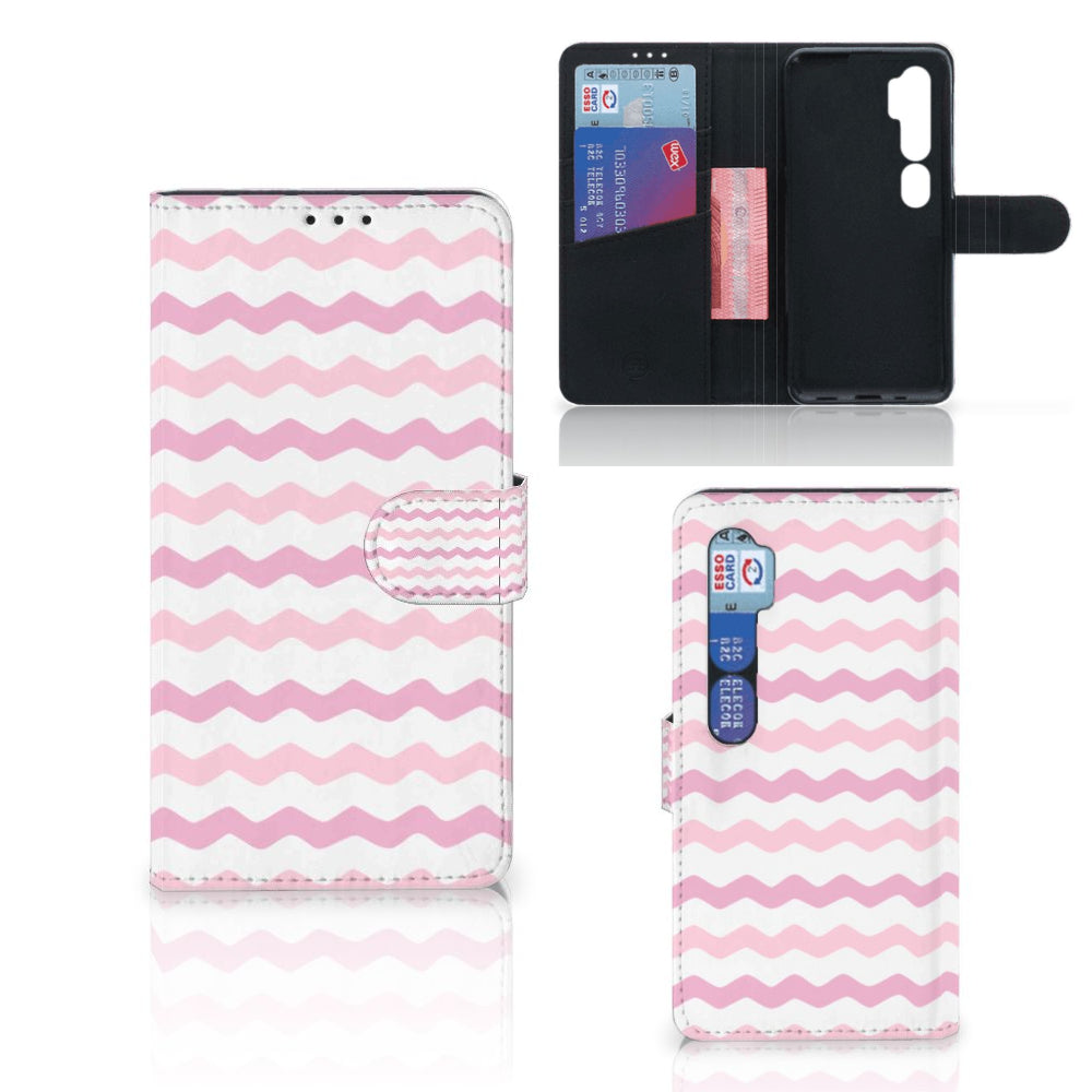 Xiaomi Mi Note 10 Pro Telefoon Hoesje Waves Roze