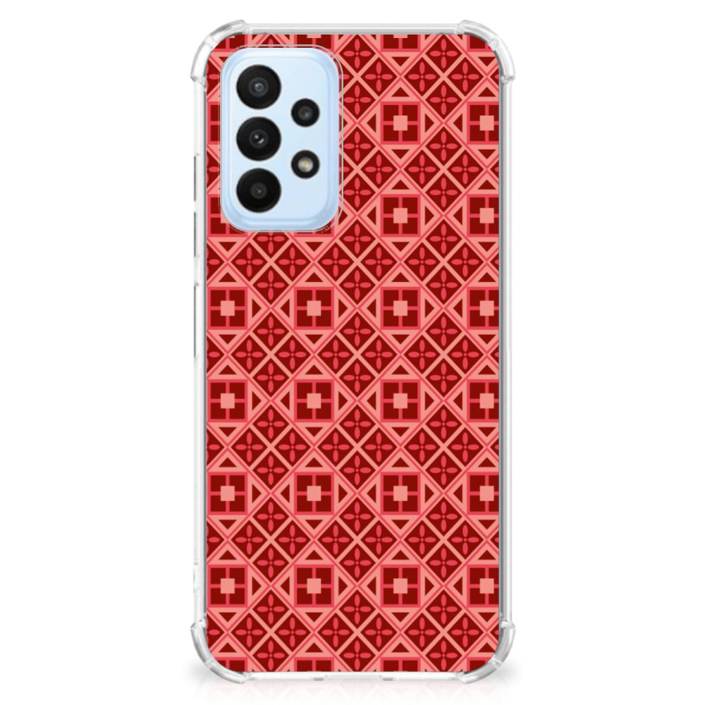 Samsung Galaxy A23 Doorzichtige Silicone Hoesje Batik Rood - B2C Telecom