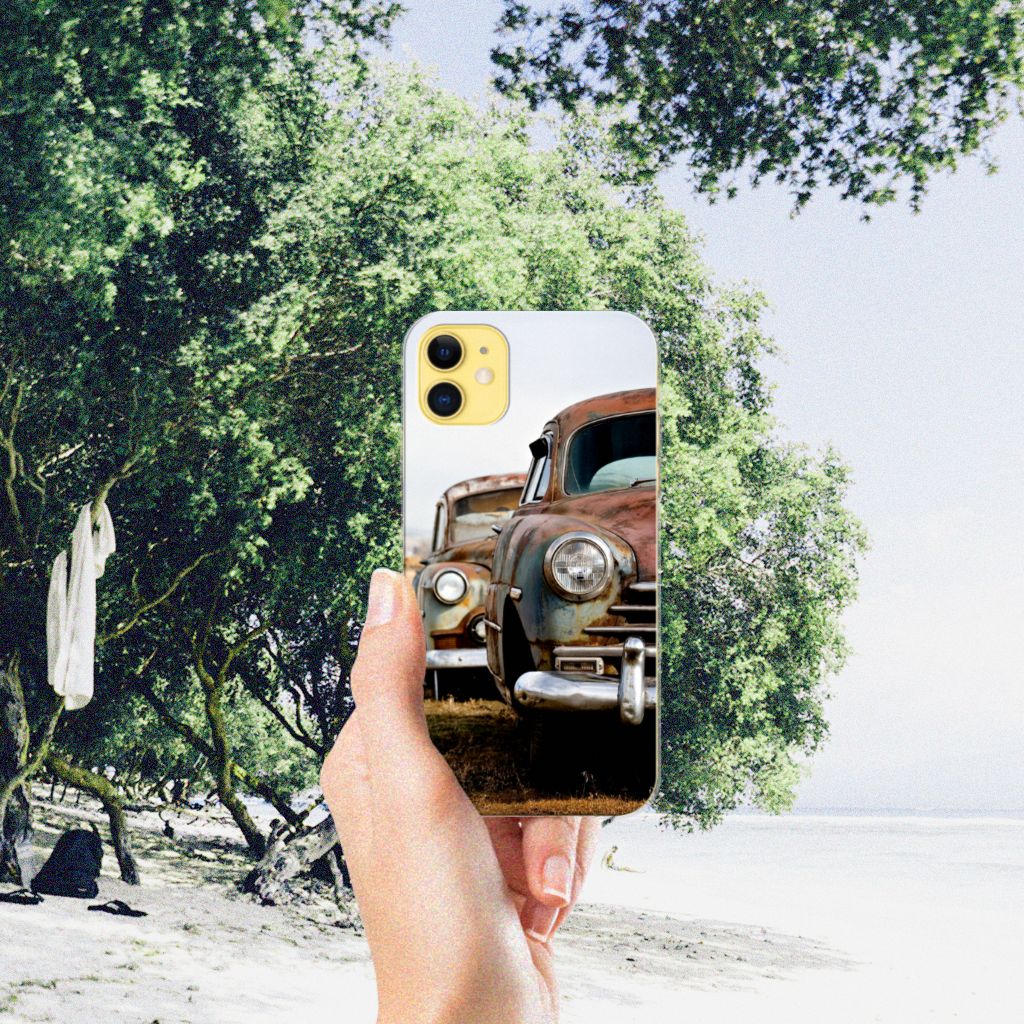 Apple iPhone 11 Siliconen Hoesje met foto Vintage Auto