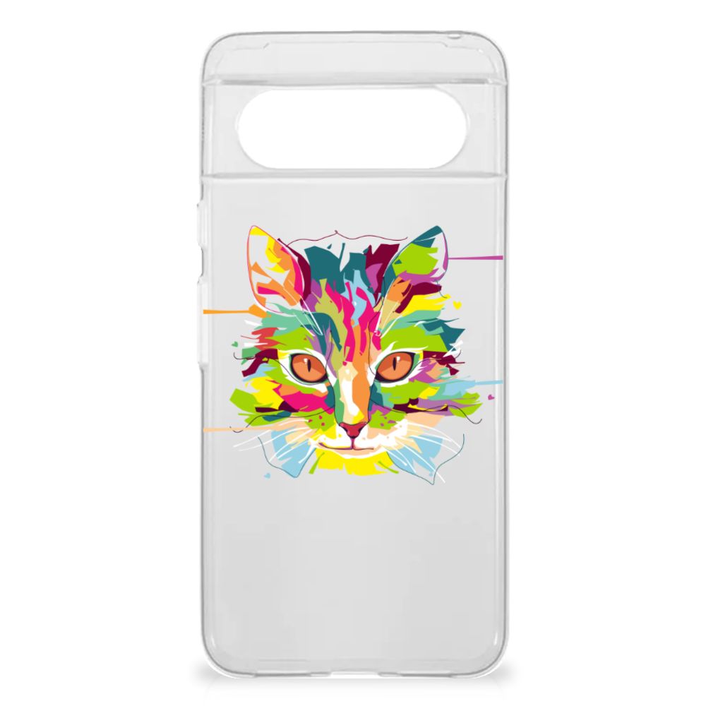 Google Pixel 8 Telefoonhoesje met Naam Cat Color