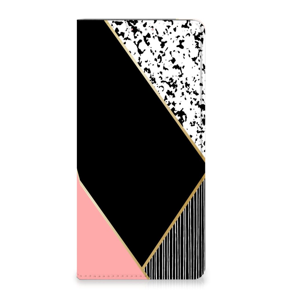 Samsung Galaxy A13 (4G) Stand Case Zwart Roze Vormen