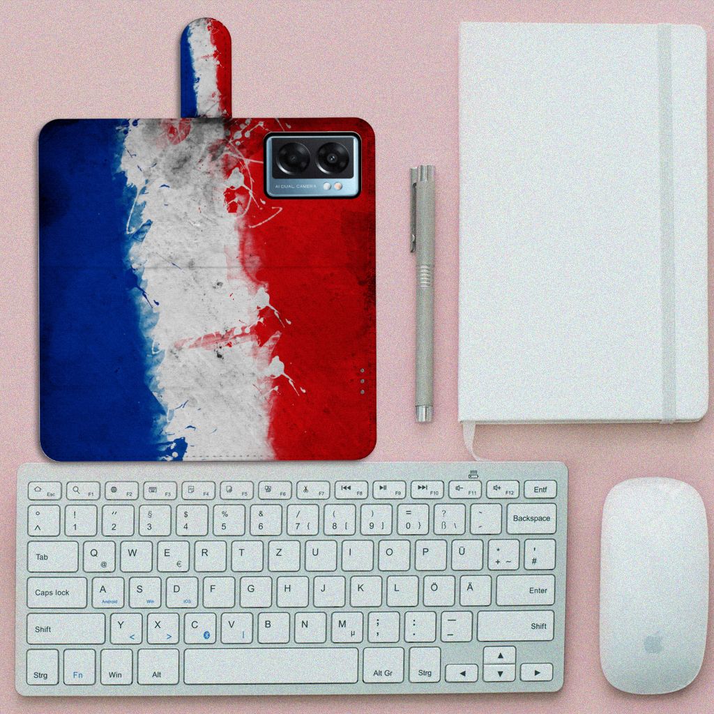 OPPO A77 5G | A57 5G Bookstyle Case Nederland met artistiek ontwerp van de Nederlandse vlag.