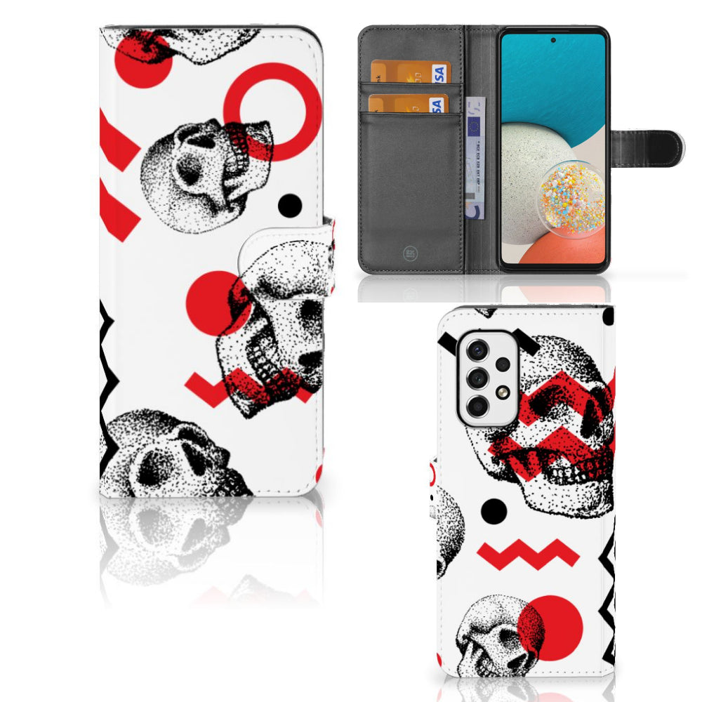 Telefoonhoesje met Naam Samsung Galaxy A53 Skull Red