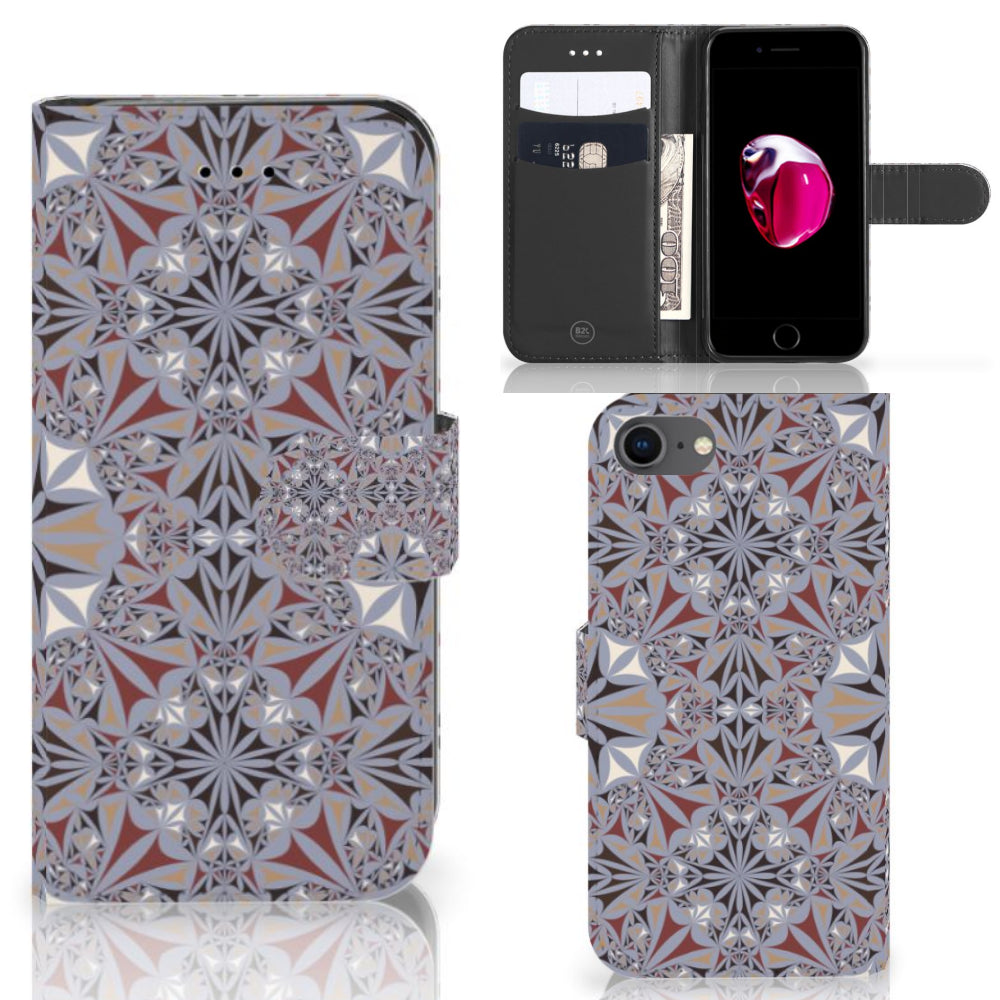 iPhone 7 | 8 | SE (2020) | SE (2022) Bookcase Flower Tiles