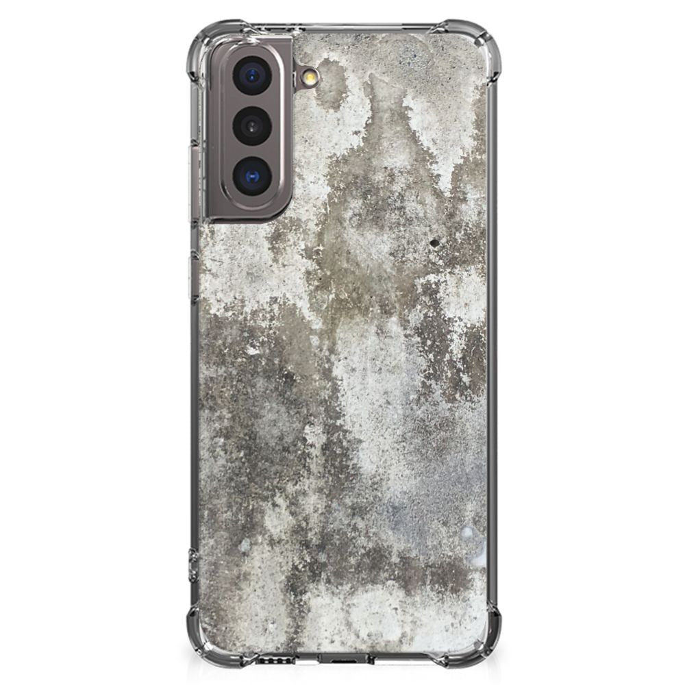 Samsung Galaxy S21 Anti-Shock Hoesje Beton Print