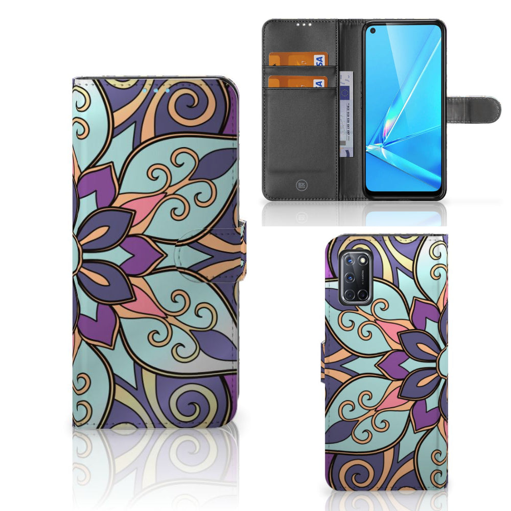 OPPO A72 | OPPO A52 Hoesje Purple Flower
