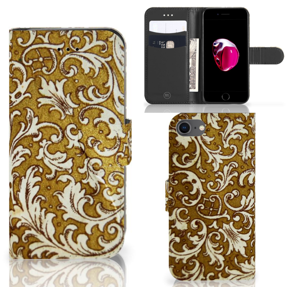 Wallet Case iPhone 7 | 8 | SE (2020) | SE (2022) Barok Goud